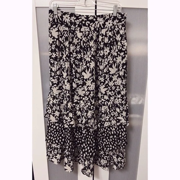 NWT BA&SH Jupe Floral Tiered Midi Skirt Size 40 - Picture 2 of 12
